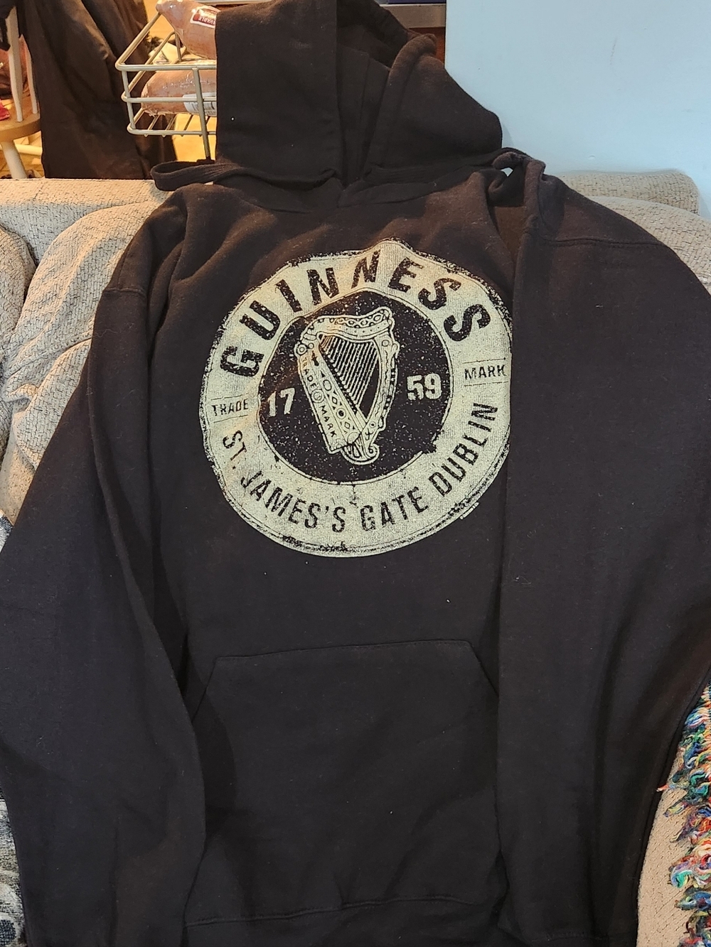 Guinness Black Logo Hoodie L/G